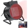 YRHome Termoventilatore in ceramica, 3000 W, riscaldatore elettrico, riscaldatore elettrico, 2 livelli di riscaldamento, garage, cantiere, officina, aria forzata (tipo nero)