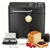 AIRFISH 19-in-1 macchina pane Intelligente con Dispenser Automatico per gli Ingredienti, Programma Senza Glutine, 1000g/750g/500g, 15h Timer, Finestra di Visualizzazione, Acciaio Inossidabile