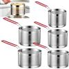 Waufoae Set di 5 cestelli per friggere in acciaio inox, diametro 12/14/16/18/20 cm | Cestino per alimenti e colino per pasta con manico rimovibile, cestino per friggitrice per cucinare, friggere