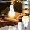 Görvitor Görvitor Lampadina E27, ricaricabile, senza foratura, con telecomando e touch, batteria da 2600 mAh, 3 temperature di colore e dimmerabile, con gancio e timer, per esterni, campeggio, luce di