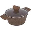 KASANOVA Casseruola 20 cm antiaderente 0 grassi con coperchio marrone Cottura
