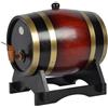 Generic Botte per vino in rovere, 1,5 l, 3 l, contenitore per bevande in legno con supporto e beccuccio, per vino e cocktail, per la produzione di birra in casa, cantina, alcolici e servizio decorativo