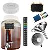 lomejii Kit Avviamento Kombucha e Jun con Barattolo di Vetro da 5,5L, Rubinetto in Acciaio Inox, Accessori per Fermentazione Continua, Strisce pH, Termometro, Copertura, Imbuto e Filtri