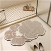 Odot Tappeto Bagno Antiscivolo Diatomite, Fiori Astratti Tappetino in Microfibra Lavabile Assorbente Asciugatura Rapida, Tappetino da Bagno per Doccia Ingresso Cucina (Cachi,80x120cm)
