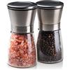 Deiss PRO Set macina sale e macina pepe - Corpo in Acciaio Inossidabile Spazzolato con Lame in Ceramica Regolabile - Ottimo per Cumino, Sale Marino, Sale dell'Himalaya,Pepe Nero,Sesamo, Pepe in Grani