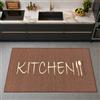 Teppich-Traum Tappeto da cucina marrone, motivo scritte, 80 x 300 cm | Grafica marrone, resistente, facile da pulire, retro antiscivolo, adatto per persone allergiche, privo di sostanze nocive