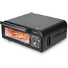 Genius Chef - Forno elettrico per pizza 10 in 1, 8 pezzi, 400°C, 2000 Watt, aria condizionata, bistecchiera, pietra e pala inclusi, 4 modalità, mantiene caldo con 3 vetri