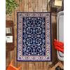 SpazioTessile Tappeto Classico Orientale Persiano Soggiorno Camera Royal Mano Lana 79CH 4Colori (Blu, Parure 3 Pezzi (1 70x130 + 2 55x105))