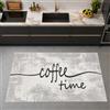 Teppich-Traum Tappeto da cucina grigio beige Coffee-Time, 80 x 300 cm | Scritta grigio e beige, resistente, facile da pulire, retro antiscivolo, per persone allergiche, privo di sostanze nocive