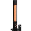 Klarstein Riscaldamento a Infrarossi 2000W - 8 Livelli, Stand Alone o Parete, IP65, Telecomando, Timer, Protezione Antiribaltamento, per Esterni 15 m², Riscaldatori ad Infrarosso