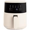 CREATE/AIR FRYER STUDIO EASY/Friggitrice ad aria 4.5 L bianco sporco/Capacità 5-6 porzioni, 10 programmi, pannello di controllo touch, controllo del tempo e della temperatura, 1400W