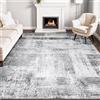 Terven tappeto salotto antiscivolo lavabile moderno, 240x300 cm, Grigio | morbido con pelo corto, pieghevole, spesso antigraffio, grande tappeto astratto da interno, per cucina, camera, antimacchia