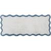 Blanc Mariclo Tappeto da Bagno Sagomato in Cotone Bianco/Azzurro, Shabby Chic 50x110 cm