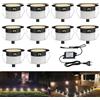 INDARUN Lampada da incasso a pavimento, 1 W, luce bianca calda, impermeabile IP67, diametro 45 mm, illuminazione per terrazza, patio, percorso, parete, giardino, decorazione, interni ed esterni (10