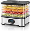 Glovios Essiccatore Alimentare 400W, 5 Vassoi Regolabili in Altezza, Regolazione Temperatura 45-70°C, Timer 72H, Essiccatore per Funghi, Frutta, Carne e Verdura