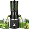 Rawhui Estrattore Frutta e Verdura,Slow Juicer con Ampio Bocca da 112MM, Spremiagrumi Elettrico Professionale 200W con Funzione di Inversione,per Frutta e Verdura Intere,BPA Free, Estrattore di Succo