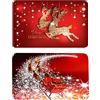 Smavles Zerbino Natalizio Ingresso 2 Pezzi Tappeto Assorbente Antiscivolo Tappetino Antiscivolo con Motivo Natalizio Tappetini Bagno Tappeto Natalizio Decorazione Natalizia