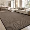 Sour Lemon Tappeto grande per soggiorno, 160 x 230 cm, marrone, lavabile | Tappeto extra large per soggiorno, moderno 3D, antiscivolo, a pelo basso, non perde pelo, soffice tappeto a pelo lungo
