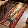 Generic Passatoia Cucina Foglie autunnali sulla collina 50x200 cm Tappeto Antiscivolo Lavabile rosso Runner Lungo per Soggiorno,Camera,Sala da Pranzo e Ingresso