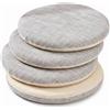 Generico Set di 4 Cuscini per Sedie Rotondi Memory Foam,E-35cm/14in | Set di 4 Cuscini per Sedie Rotondi Memory Foam, Cuscino Sedia Antiscivolo Sfoderabile e Lavabile in Lino