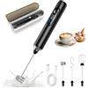 JABNOW Montalatte Elettrico Ricaricabile con Display | 3 Velocità, 3 Fruste Rimovibili in Acciaio Inox 304, 1200mAh Frullino Monta Latte USB-C per Caffè, Proteine in Polvere e Uova