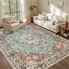Blissbuilt Bohemien Tappeto Soggiorno Tappeto Antiscivolo Lavabile 160x230 cm | Tappeto Morbido a Pelo Corto Tappeto Vintage Orientali Multicolore per Cucina, Soggiorno, Ufficio