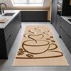 Teppich-Traum Tappeto da cucina beige marrone tazza con cuore, 80 x 300 cm | Motivo a tazza, colore beige e marrone, resistente, facile da pulire, retro antiscivolo, adatto per persone allergiche