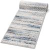 Mazovia Tappeto Runner Corridoio 70x100cm Grigio Blu Astratto | Tappeto Runner Cucina Camera da Letto Pelo Corto Riscaldamento a Pavimento Venduto al Metro Anallergico Robot Aspirapolvere