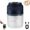 WRLCOVA 2026 Aglio Elettrico Aglio Chopper 320ML Mini Robot Da Cibo, 6 Lame In Acciaio Inox, Ricaricabile USB Portatile Cordless Verdura Verdura Cipolla Noci Tritacarne, Un Blu Sei Lame & Frullino Uova