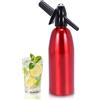 AstraLoom Sifone per acqua frizzante da 1 l, sifone in alluminio per la casa, kit portatile per soda gassata fai da te, seltzer rinfrescante, cocktail, succhi e bevande gassate (rosso)