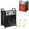 PEILU Riscaldatori elettrici da 9 kW con 4 livelli di riscaldamento regolabili, protezione da sovraccarico, da giardino, riscaldatori elettrici portatili, riscaldatori elettrici con manico (nero)