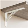 Dee.Romg Confezione da 8 staffe angolari resistenti, montaggio a parete, triangolari ad angolo retto, supporti per scaffalature a 90 gradi, per riporre la cucina di casa, colore bianco (200 x 120 mm