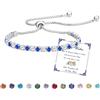 Esmoly Argento Bracciale Donna Tennis Bracciali Regalo Donna Compleanno Ragazza | Braccialetto Braccialetti con 12 Colori di Pietre Natali e 5A Sparkle Zircone Regolabile