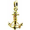PEGASO GIOIELLI - Ciondolo Oro Giallo 18kt (750) Pendente Ancora Filo Corda Uomo Donna Bambini