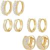 ALEXCRAFT Set Orecchini A Forma Di Cuore E Tondo Dal Design Minimalista | Set Orecchini A Forma Di Cuore E Tondo Dorati Dal Design Minimalista Per Appuntamenti Uso Quotidiano Donne Regalo Moda