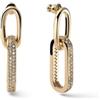UNOAERRE Orecchini Catena, Placcati Oro Giallo 24 Carati con Zirconi, Bronzo, Chiusura a Farfallina 000EXO4778000-2786