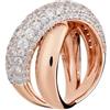 Bronzallure Anello a Intreccio in Pavé di Cubic Zirconia WSBZ02589.WR placcato oro rosa