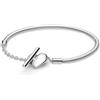 PANDORA Icons - Bracciale con maglia snake e chiusura a T, con incisione personalizzabile