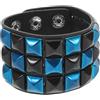 UPKOCH Bracciale Punk Unisex in Pelle Artificiale Borchie Quadrate Multicolore, Design Largo a Polsino Resistente All'usura per Attività All'aperto e Feste