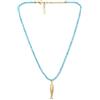 GAVU Collana Donna Pietre Naturali con Ciondolo Pesce Dorato | Collana donna con pietre naturali sfaccettate da 3 mm, ciondolo pesce dorato in acciaio inox placcato oro, 40+5cm