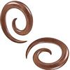 BanaVega Sawo - Set di 2 dilatatori a spirale in legno