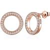 Presentski Orecchini Cerchio Oro Rosa,Orecchini Cerchio Argento 925 Donna con Zirconia cubica Regalo Ragazza Mamma