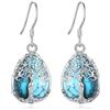CELESTIA Donna Orecchini Albero della Vita, Argento 925 Gancio | Orecchini Pendenti con Pietra e Cristallo, Anallergici, Leggero, Regalo Versatile per Diverse Occasioni, con Scatola