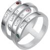 Lam Hub Fong Anello Personalizzato con Pietre di Nascita per Donna Anello Aperto Regolabile con 2-4 Nomi Incisi Anelli Famiglia Regali per la Mamma, Moglie, Nonna,Fidanzata