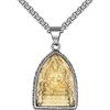 HIJONES Collana con Ciondolo Buddha da Uomo in Acciaio Inossidabile Gioielli Amuleto Avalokiteshvara Bodhisattva
