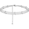 ORAZIO 925 Cavigliere in Argento Sterling Cavigliere Multistrato per Donne Cuore Palla Rotonda Zircone Stili Multipli Cavigliere Catena Regolabile Estate Spiaggia Piedi Gioielli