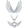 Yumilok-Collane da donna, orecchini in argento sterling S925, orecchini con piume d'angelo, collane con cuore di piume, orecchini con zirconi, collane di animali