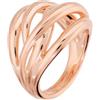 Bronzallure Anello a Fascia 'Flame' Lucido placcato oro rosa 18 carati WSBZ02536.R