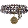 Farfume Braccialetti Chakra da donna - Bracciale con cristalli di pietre curative per donna Bracciale con pietre preziose naturali - Un set di braccialetti con doppia perla