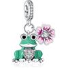 LaMenars Hand Drawn Love Heart Happy Anniversary Perle Ciondolo in argento sterling 925 con zirconia cubica adatta all'Europa Regali per donne Ragazze Bracciale e Collana
